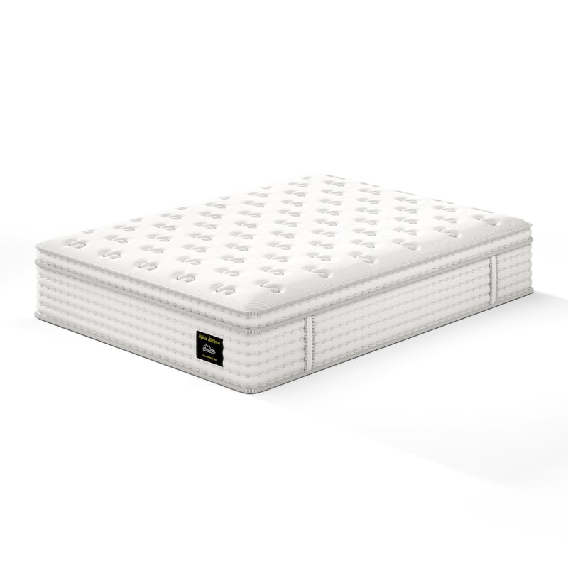 Roomfitters 14 Inch Queen/King Hybrid Mattress, Memory Foam and Pocket Spring Bed for Pressure Relief, Fiberglass Free, White