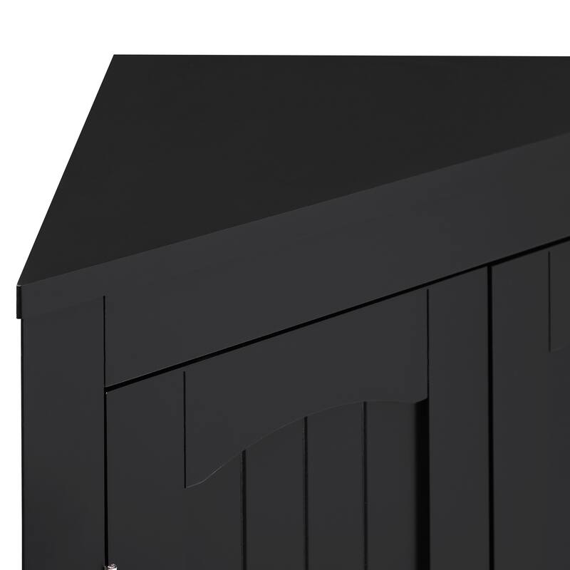 Sideboard Cabinet, Corner cabinet, Bathroom Floor Corner Cabinet with Doors and Shelves, Kitchen, Free Standing Storage Cabinet