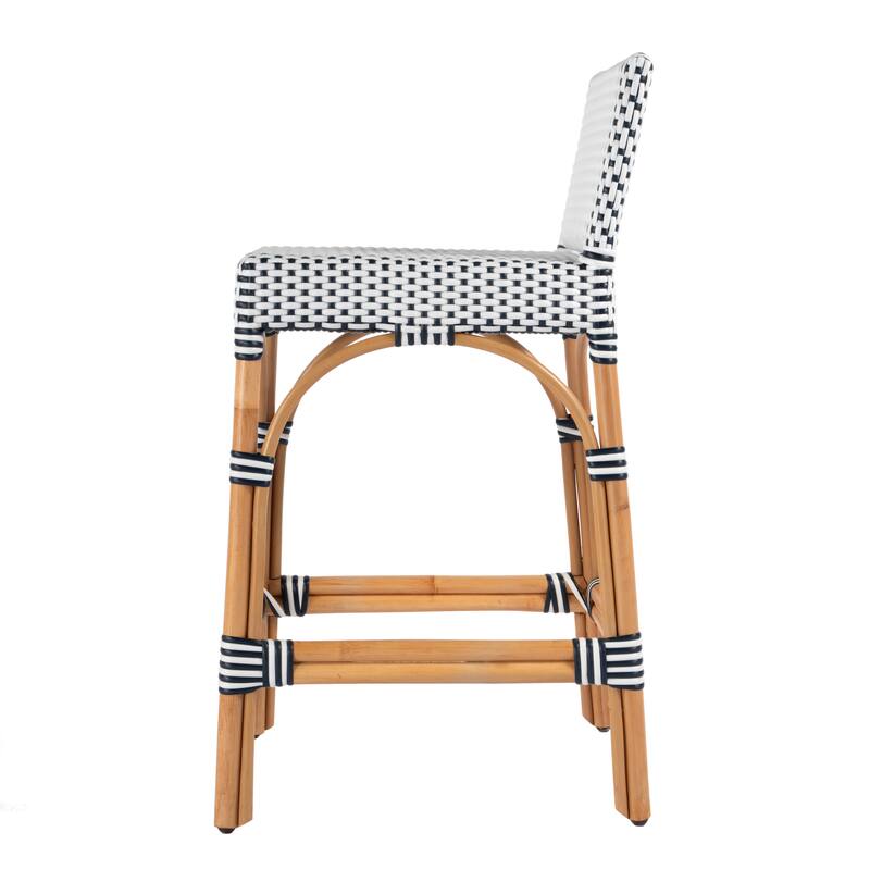 Serienna 24.5"H Seat Rattan Low Back Counter Stool