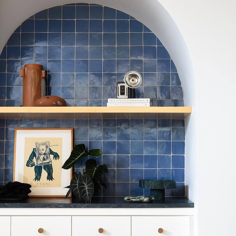 Handmade 4x4-in Moroccan Mosaic Solid Color Lagoon