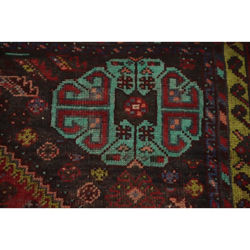 Hand Knotted Oriental 100% Wool Carpet Traditional Tribal Red Qashqai Area Rug - 8' 0'' X 5' 0''