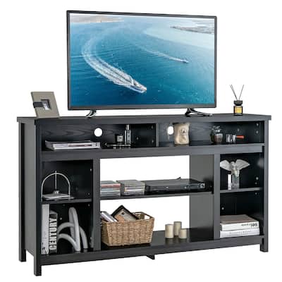 58 Inch TV Stand Entertainment Console Center with Adjustable Open Shelves - 58" x 16" x 33"