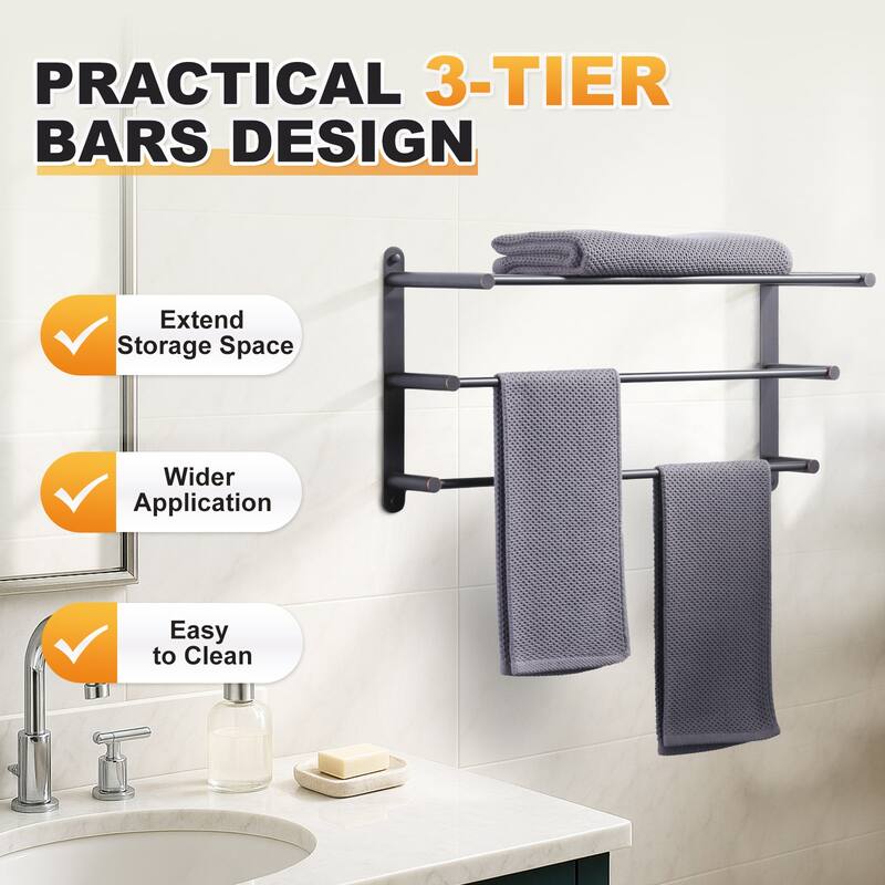 WOWOW 24 in. Bathroom Towel Rack