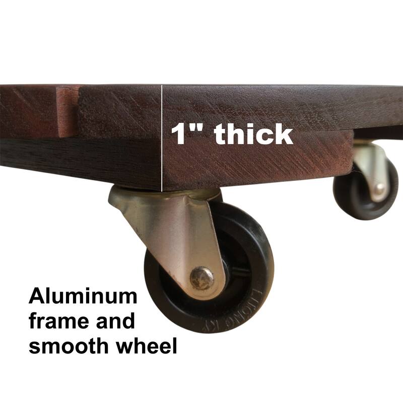 DreamPatio Acacia Plant Caddy (Pack of 2)