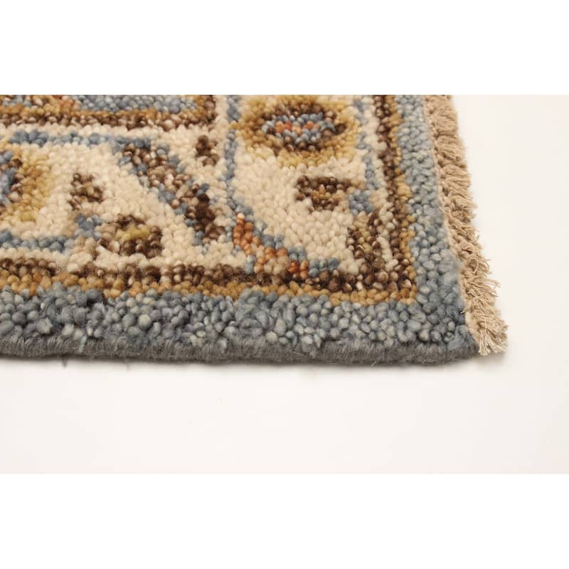 ECARPETGALLERY Hand-knotted Jules Serapi Sky Blue Wool Rug - 2'7 x 9'10