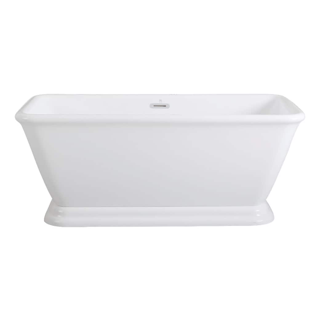 Kingston Brass 66" Pedestal Acrylic Soaking Tub with Center Drain