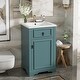 preview thumbnail 61 of 135, GDFStudio - Lisa 20" Bathroom Vanity with Ceramic Sink, Soft-Close Door & Storage Rack 1 Fake Drawer - Green