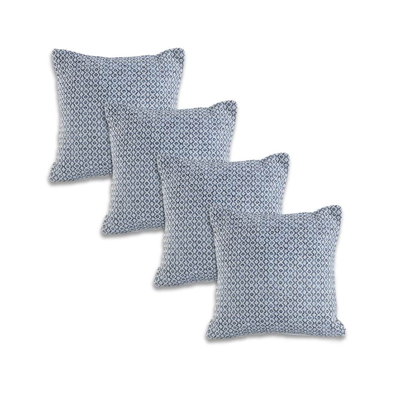 Sevita Seaside Chevron Natural Cotton Square 18"x18" Throw Pillow, Set of 2 or 4