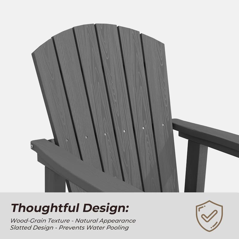 Set of 2 HDPE Adirondack Swivel Gliders, Outdoor Patio Chair Set