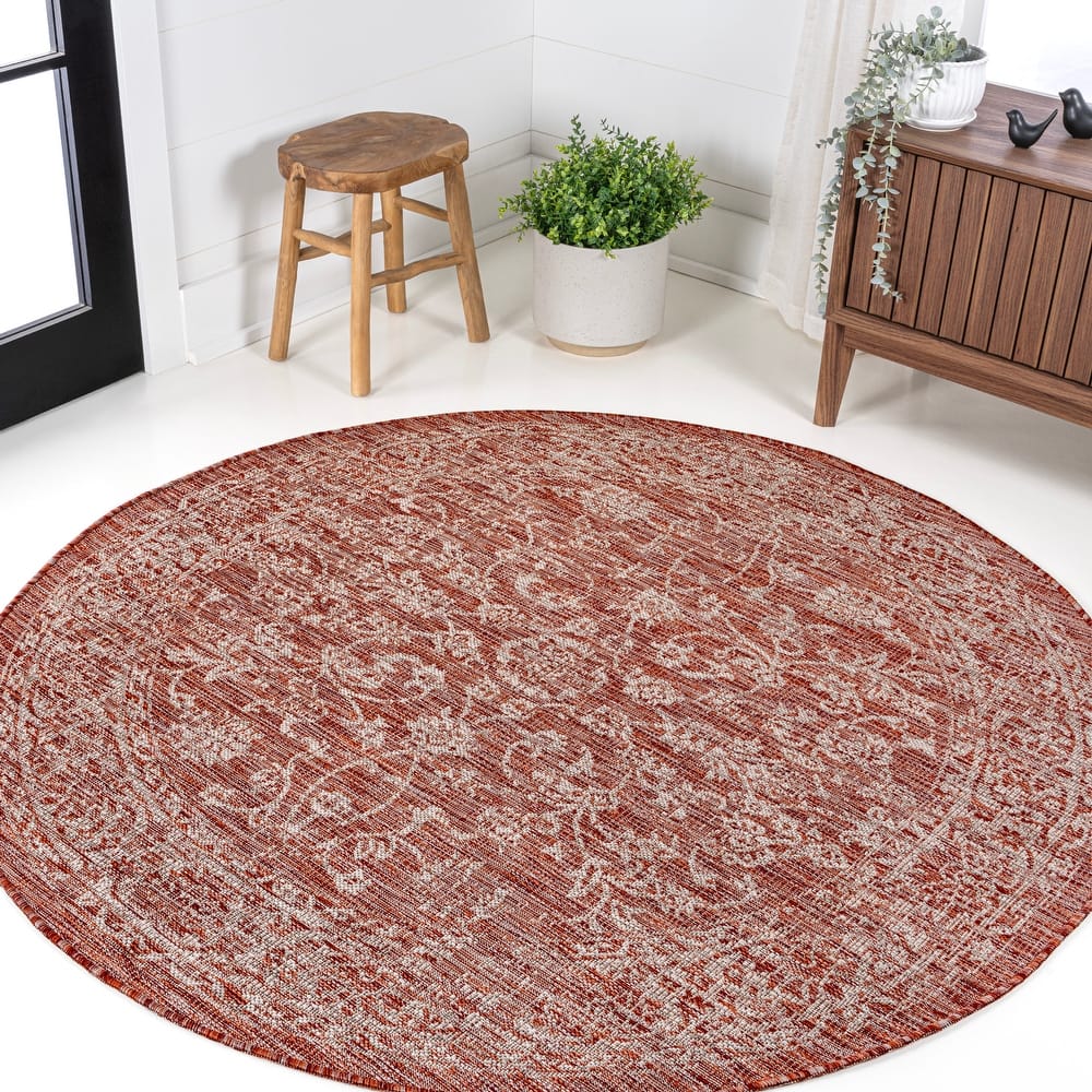 JONATHAN Y Sinjuri Bohemian Textured Weave Floral Indoor/Outdoor Area Rug