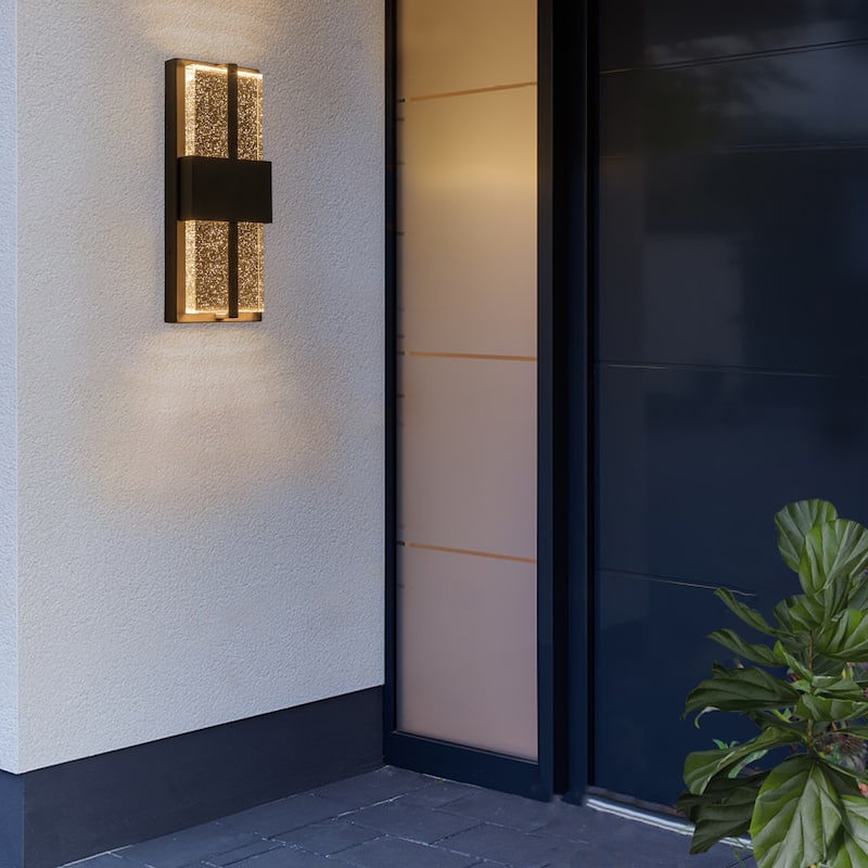15" Modern Led Wall Sconce with Crystal Bulbble Glass