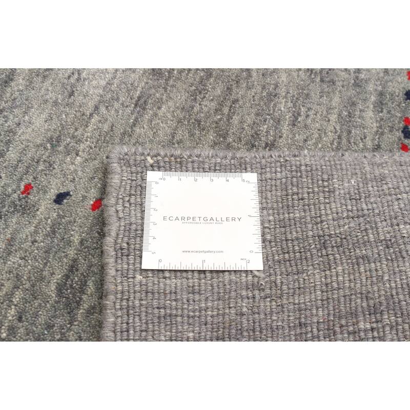 ECARPETGALLERY Hand Loomed Kashkuli Gabbeh Grey Wool Rug - 5'1 x 7'10