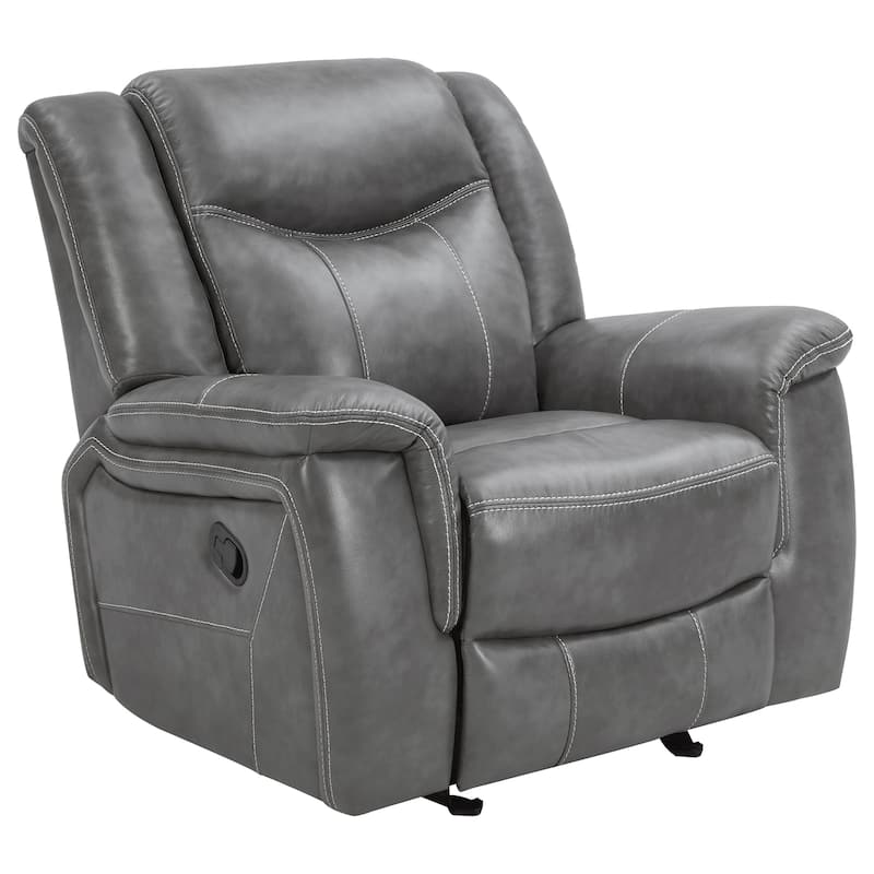 Conrad Upholstered Padded Arm Glider Recliner Grey - Grey