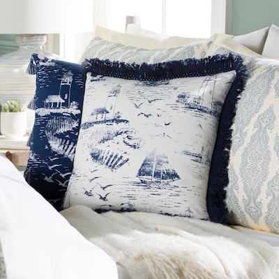 Artistic Weavers Adrie Coastal Scene Printed 18-inch Throw Pillow