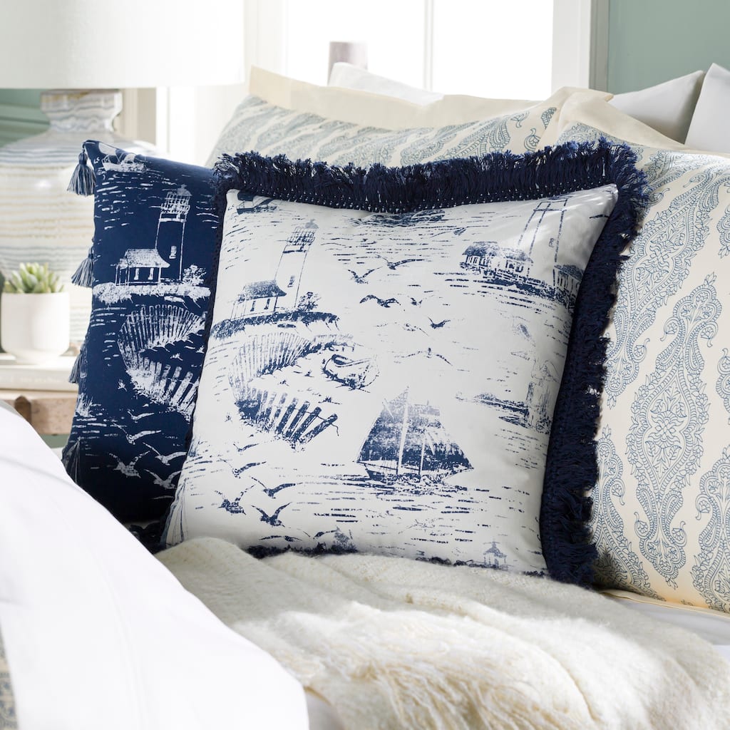 Artistic Weavers Adrie Coastal Scene Printed 18-inch Throw Pillow