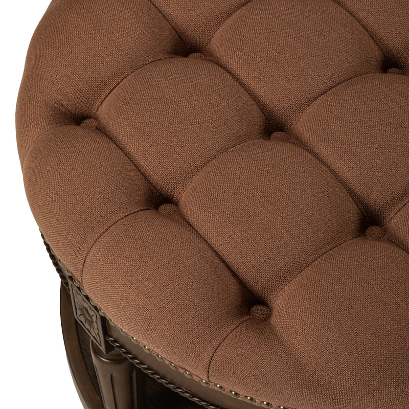 Maven Lane Mesa Round Upholstered Coffee Table