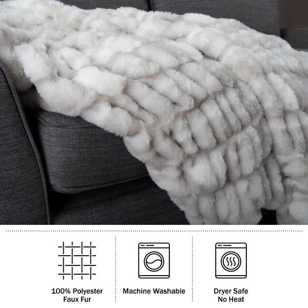 Fuzzy Blanket HBlife Soft Faux Fur Sherpa Weighted Blanket For