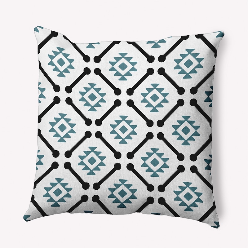 Modern Tribal Pattern Decorative Throw Pillow - 20" x 20" - Mineral Blue