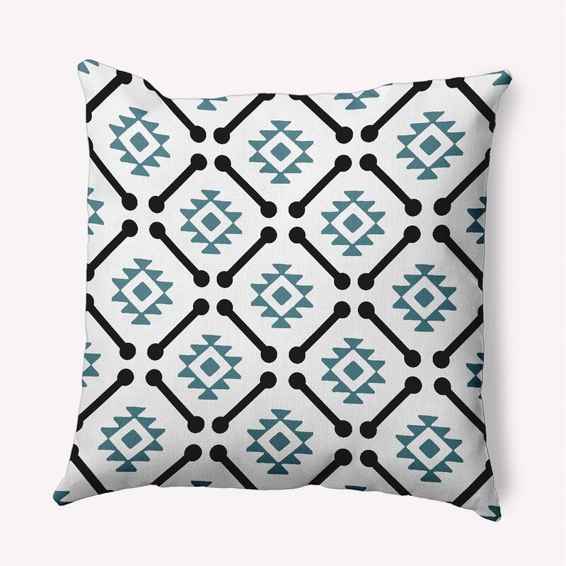 Modern Tribal Pattern Indoor/Outdoor Throw Pillow - Mineral Blue - 18" x 18"