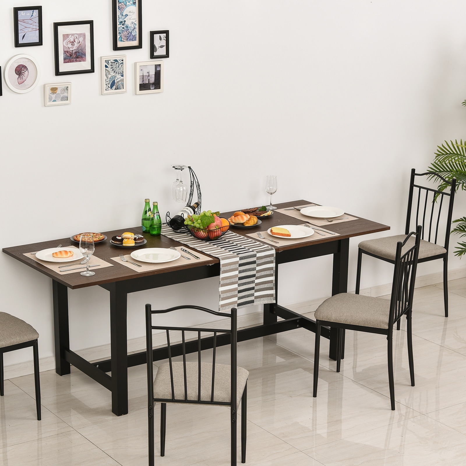 Shop Homcom Expandable Folding Kitchen Dining Table With Elegant