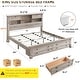 preview thumbnail 39 of 66, Farmhouse Bed Frame with 54" Tall Storage Bookcase Headboard