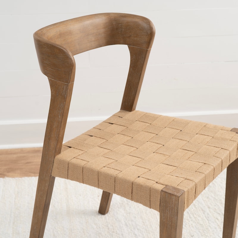 Maura Woven Brown Size Chair Set of 2