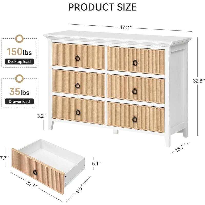 Amyove 6 Drawer Dresser