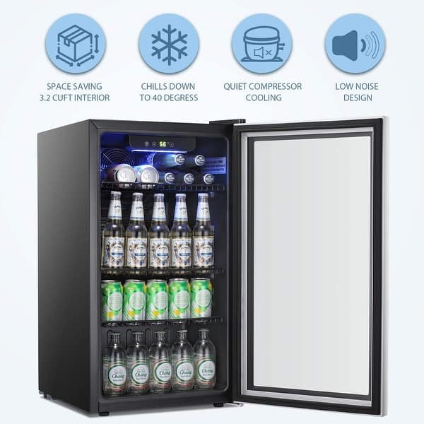 3.2 Cu.Ft 126 Can Built in & Free Standing Beverage Cooler