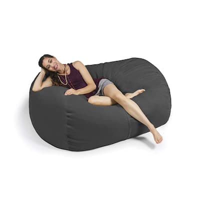Jaxx 5.5 Foot Lounger Bean Bag Loveseat For Adults - Microsuede