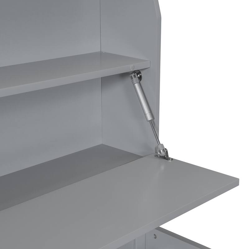 Wooden Platform Bed with Pull Out Trundle Bed and Drawers, All-in-One LED Headboard with Charging Station and Flip Up Storage