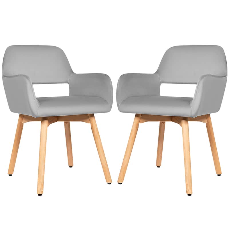 Costway Set of 4 Modern Accent Armchairs Velvet Fabric Leisure Chairs - 21.5''x 23''x 29.5'' (Lx Wx H)