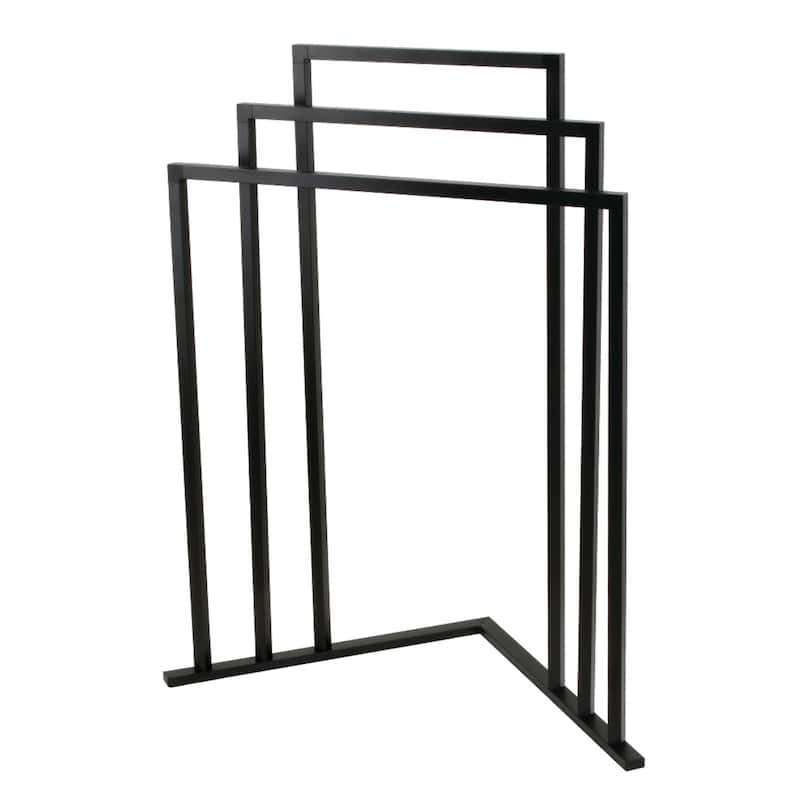 Edenscape Freestanding 3-Tier Towel Rack - Matte Black