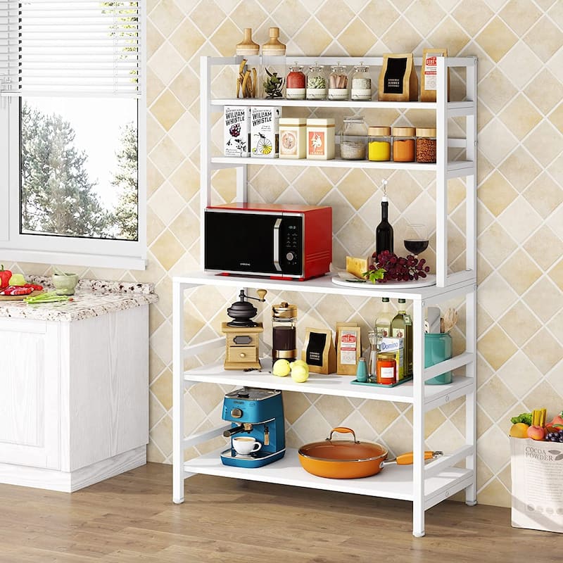 5 Tier Bakers Rack with Storage, Kitchen Stand Micorwave Over Cart