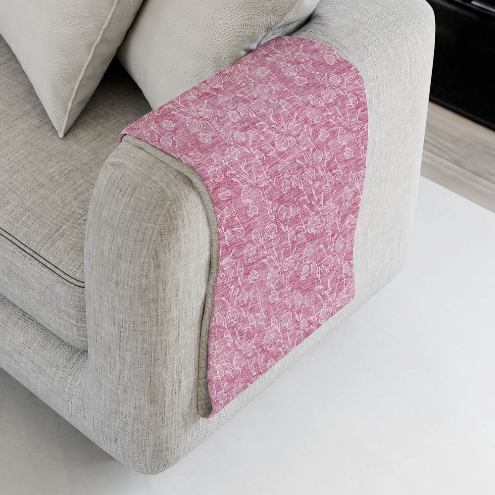 Premium Machine Washable Modern Floral Sherpa Throw Blanket