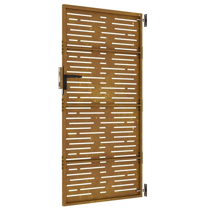vidaXL Garden Gate 33.5x68.9" Corten Steel Square Design - 33.5 x 1.2 x 68.9"