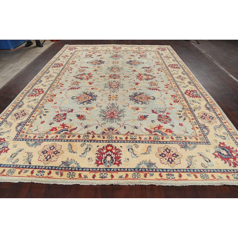 Vegetable Dye Floral Super Kazak Oriental Area Rug Wool Hand-knotted - 8'7" x 12'0"