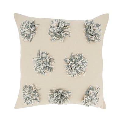 Fuzzy Fun Pom Pom Throw Pillow