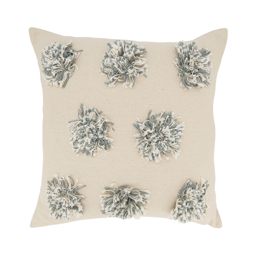 Fuzzy Fun Pom Pom Throw Pillow