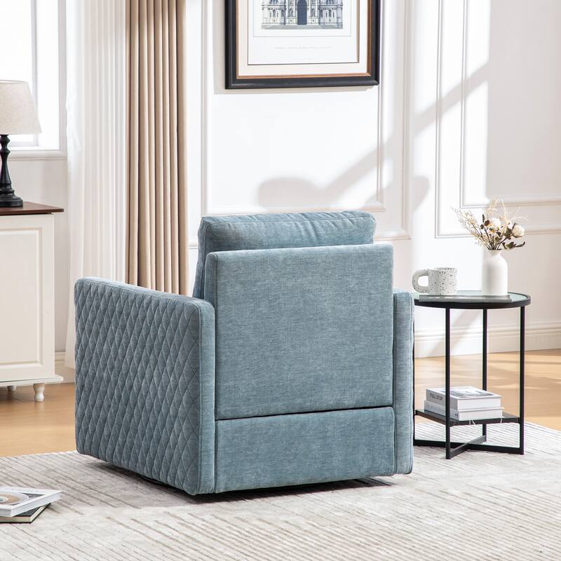 Swivel Accent Chair, Comfy Reading Chairs, Accent Single Armchair Upholstered Sofa Tufted Accent Square Club Chair