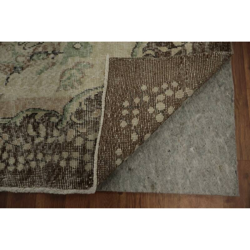 Hand Knotted Oriental 100% Wool Carpet Transitional Floral Beige & Ivories Anatolian Area Rug - 9' 11'' X 6' 2''