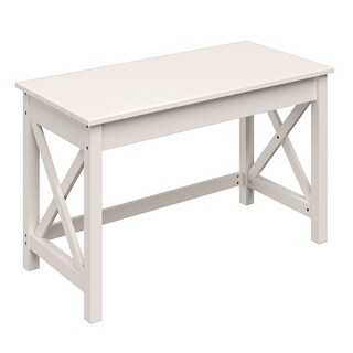 Writing Desk - Work Desk with X-Pattern Legs by Lavish Home (White ...