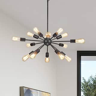 Lorena Sputnik Antique Black 15-Light Industrial Pendant Chandelier