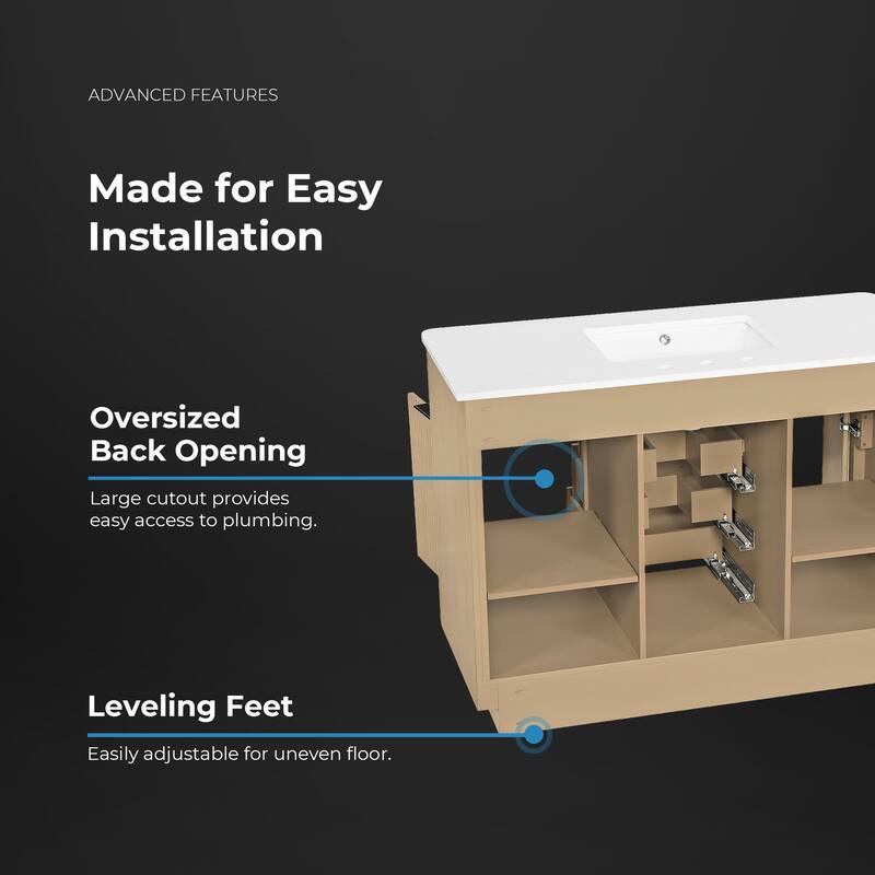 OVE Xander Bathroom Vanity with White Engineered Stone Top