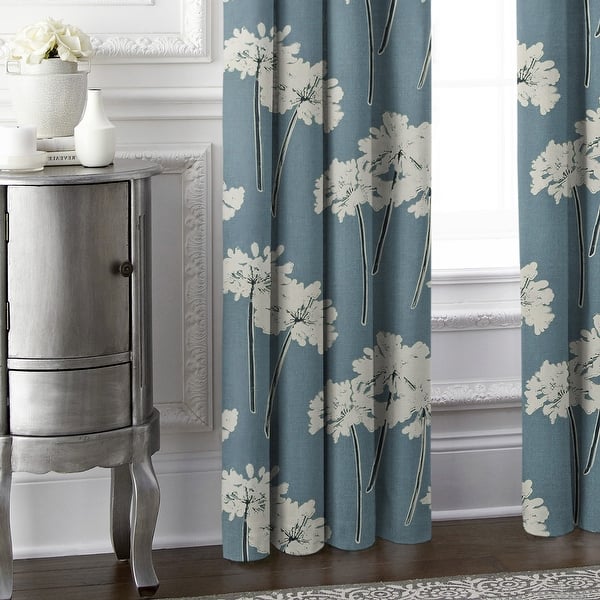 Summerfield Blue Pinch Pleat Drapery Panel Pair N/A On Sale Bed