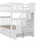 preview thumbnail 15 of 46, Roomfitters Stairway Twin-Over-Twin Bunk Bed with Twin Trundle, Sturdy Wooden Frame, Built-in Steps, Safety Guardrails
