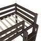preview thumbnail 15 of 18, Espresso Twin Size Loft Bed with Wardrobe, Storage Shelves, and Ladder
