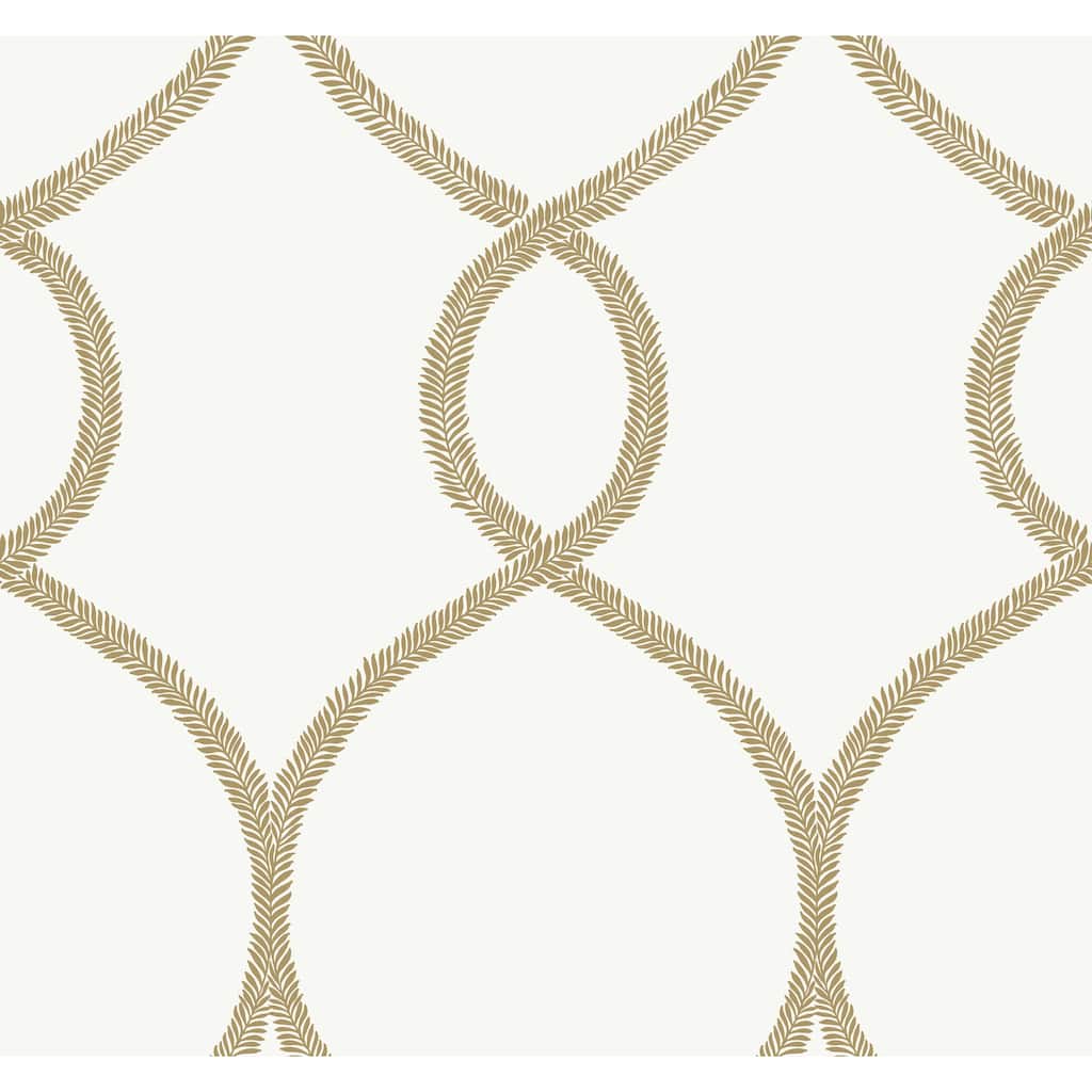 Moreno, Laurel Leaf Ogee Wallpaper, 27 in x 27 ft = 60.75 sq ft, Wallpaper Roll