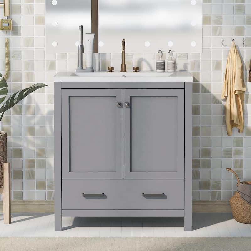 30"Bathroom Vanity with Single Sink - Grey