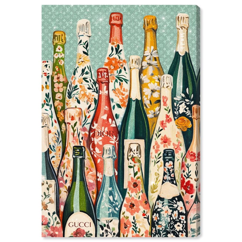 Floral Collection Bottles II Canvas by Art Remedy, Gallery Wrapped - 20" x 30"