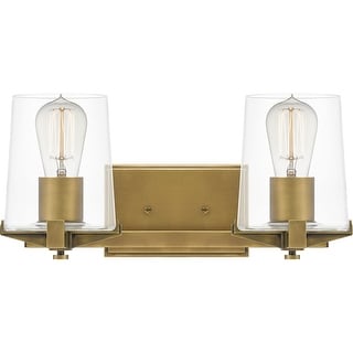 Perry 2-Light Weathered Brass Vanity Light - Weathered Brass - 16 - Bed ...
